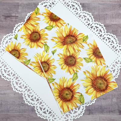Decoupage Napkins Bright Autumn Sunflowers