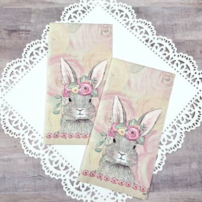 Decoupage Napkins Brown Bunny Flower Crown