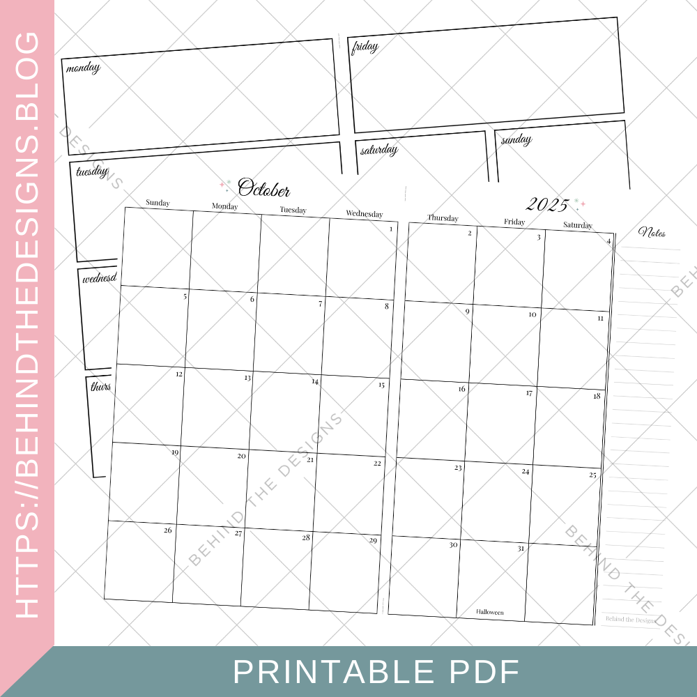 Wide TN Size | 6 Month Dated and Weekly Undated Planner Printable